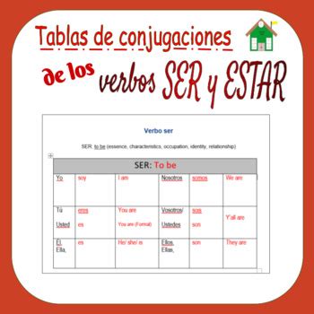 Tabla De Conjugaciones De Los Verbos Ser Y Estar Tiempo Presente