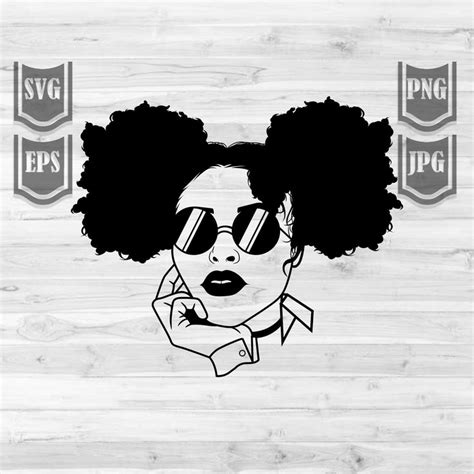 Afro Girl Svg File Black Afro Girl Svg African American Girl Svg Cut