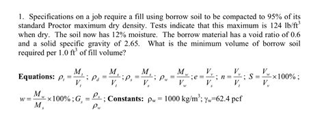 Solved I Specifications On A Job Require A Fill Using Chegg