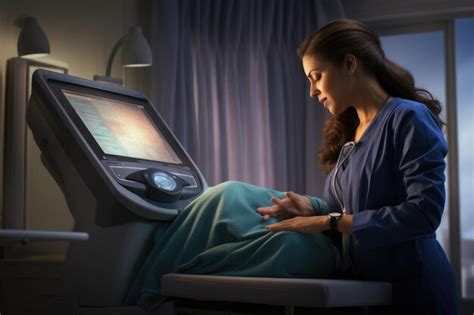 Premium Photo A Woman Lying In A Hospital Bed While Using A Computer