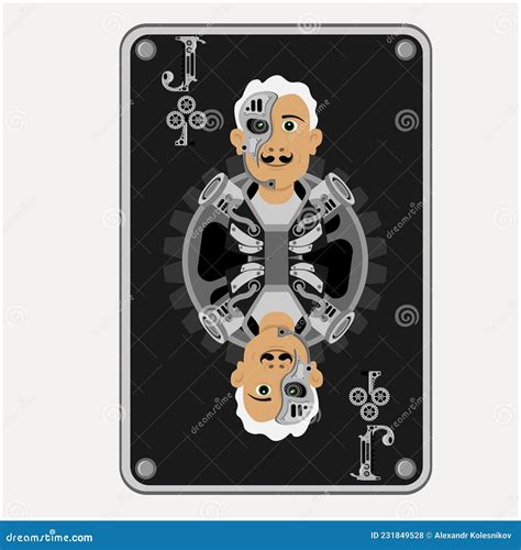 The Jack Of Clubs Playing Card In Steampunk Style Vector Illustration Stock Vector