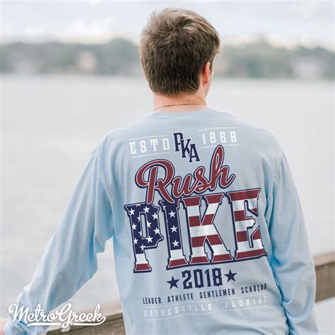 Pike Rush Patriotic Red White And Blue Shirt Metro Greek