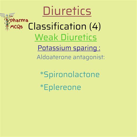 Pharma Mcqs Classification Diuretics Antidiuretics