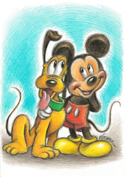 Mickey Mouse And Pluto Best Friends Original Drawing Catawiki