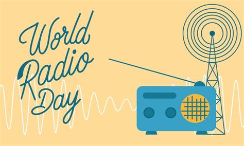 Premium Vector World Radio Day Banner Handwriting World Radio Day