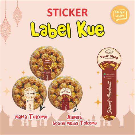 Jual Cetak Sticker Toples Kue Kering Lebaran Label Segel Kue Stiker