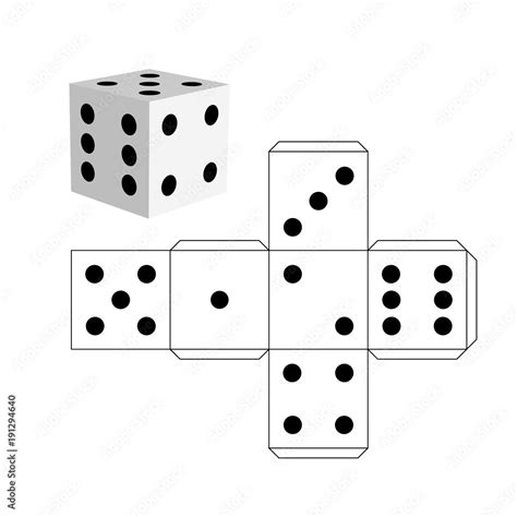 Dice Template Model Of A White Cube Stock Vector Adobe Stock