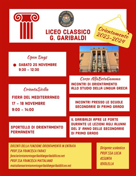 Open Day Del Liceo Classico Garibaldi Sabato 25 11 2023 Liceo