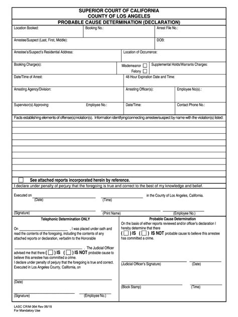 Probable Cause Declaration 2018 2024 Form Fill Out And Sign Printable Pdf Template Airslate