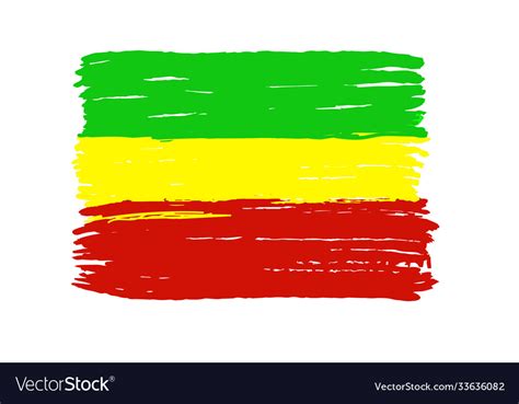 Rastafari Flag Isolated On A White Background Vector Image