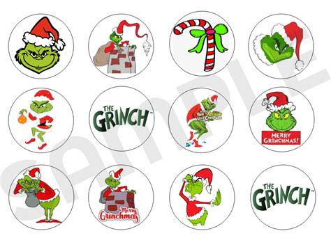 Grinch Cupcake Toppers