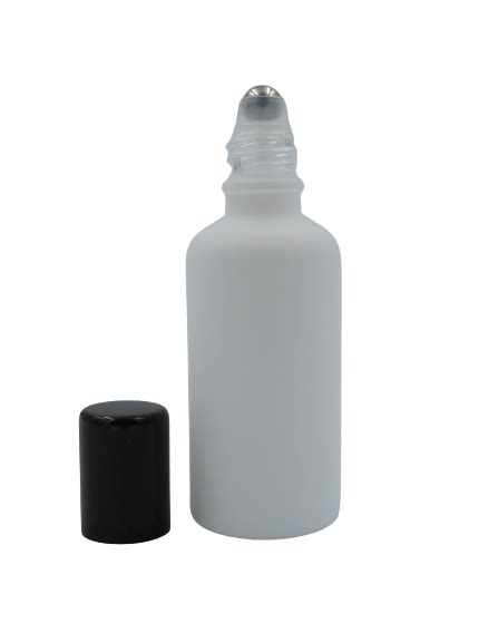 50ml Matte White Glass Bottles With Rollerball Box Of 264 Rapid Labs