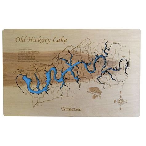 Old Hickory Lake, Tennessee-Wood Lake Map - Contemporary - Prints And Posters - by PhD's | Houzz ...