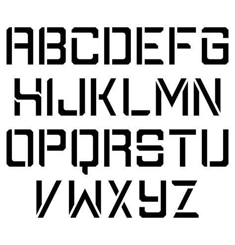 Printable Stencil Font