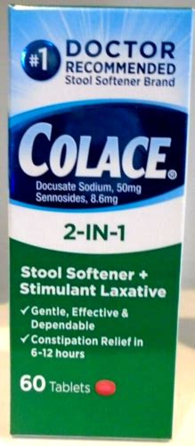 Colace Docusate Sodium In Stool Softener Stimulant Laxative Tabs