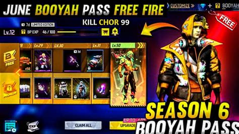 JUNE MONTH BOOYAH PASS 2023 FREE FIRE NEW ELITE PASS SEASON 6 FULL