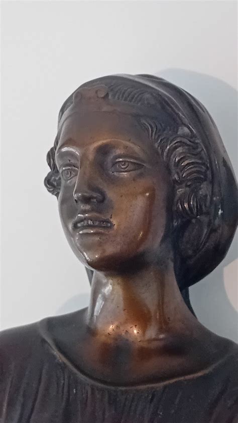 Proantic Scultura In Bronzo Patinato Raffigurante Mezzobusto Di Fanci