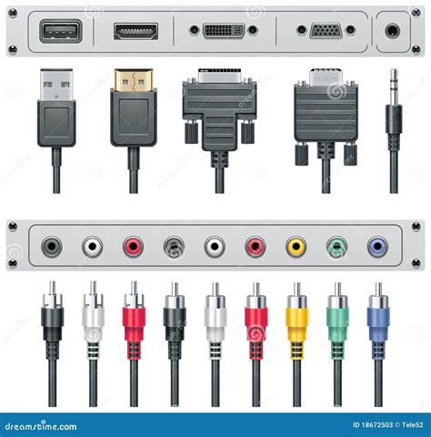 Vector Video And Audio Connectors Stock Photos Image 18672503