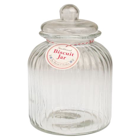 Ridged Glass Biscuit Jar Rex London