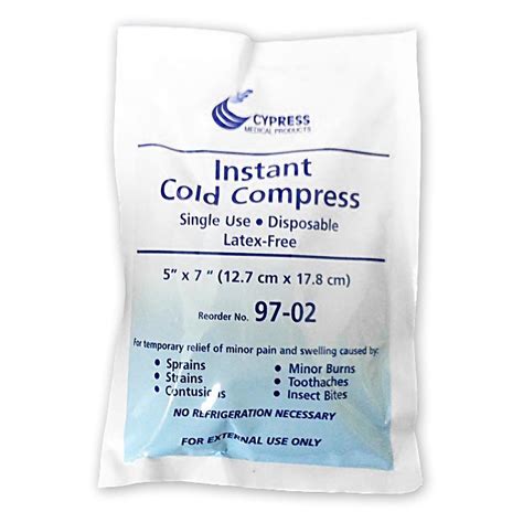 Instant Cold Compress, Disposable Ice Pack for Injuries, Swelling, 5 in ...