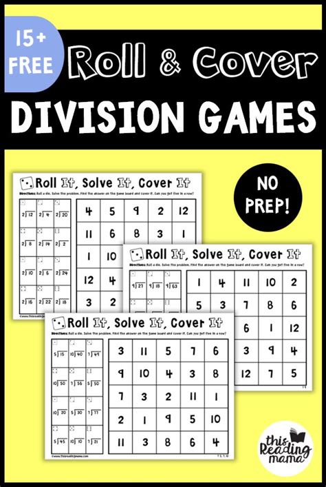 No Prep Division Games: Roll & Cover - This Reading Mama | Division ...