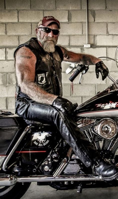 Man Male Masculine Biker Dad Leather Fashion Men Biker Leather