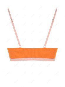 Zaful Ribbed Colorblock V Wired Bikini Top In Multi A Zaful