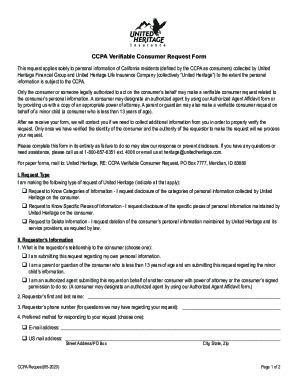 Fillable Online Ccpa Verifiable Consumer Request Form Fax Email Print