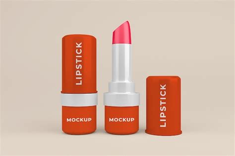 Premium PSD Realistic Cosmetics Lipstick Mockup