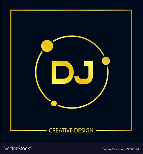 Initial Letter Dj Logo Template Design Royalty Free Vector