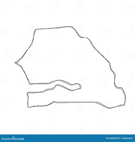 Senegal Simplified Vector Map Stock Photo 310843968