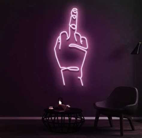 Middle Finger Neon Sign For Funky Décor Create Neon