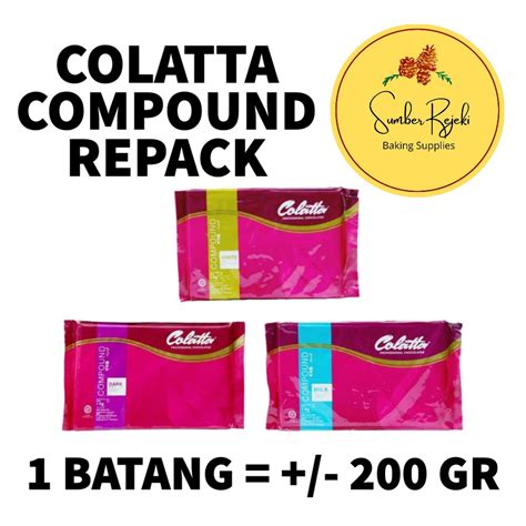 Jual Colatta Compound Coklat Batang Dark Chocolate Milk White 200 Gr