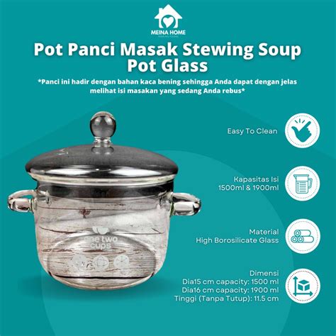 Jual PANCI MASAK KACA TRANSPARAN MULTIFUNGSI POT PANCI MASAK STEWING