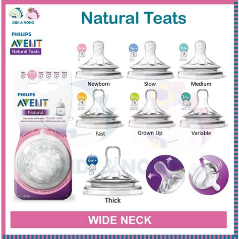 Philips Avent Natural Teat 2pcs Pack Puting Botol Susu Avent Natural