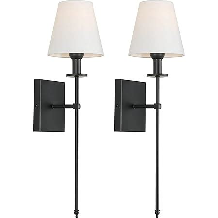 Wall Sconces Set Of 2 Plug In Wall Lights With Fabric Shade Indoor