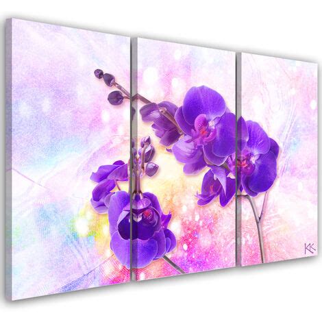 Quadro Su Tela Paneli Fiore Di Orchidea Viola X