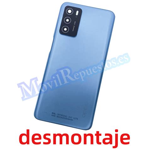 Tapa Trasera Con Lente De Cámara para Oppo A16 A16S A54S Azul De