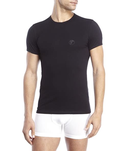 Armani Emporio Mens Short Sleeve Round Neck T Shirts Male Models Picture