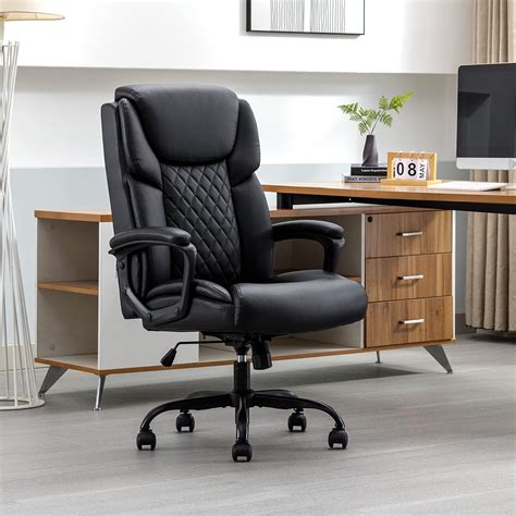 Amazon.com: DYHOME High Back Executive Black Leather Office Chair ...