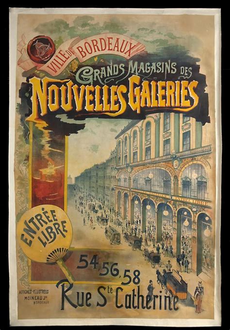 Moineau Imprimeur 1890 Affiche Grands Magasins Des Nouvelles Galerie