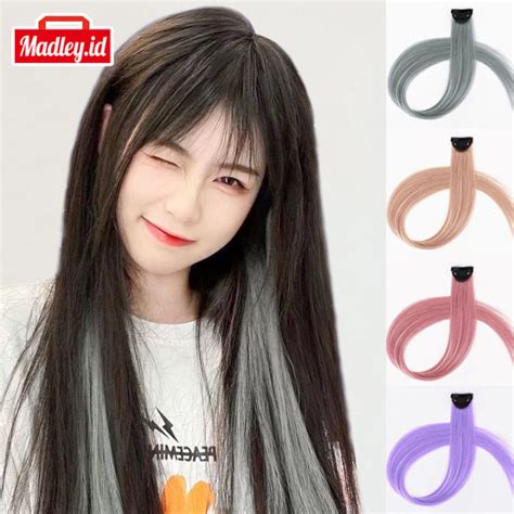 MAdley Rambut Palsu Sambung Model Lurus Panjang Untuk Wanita Korea