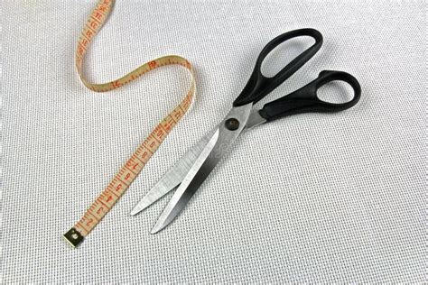 The Fabric Scissors And Measuring Tape Stock Photo Image Of Textile