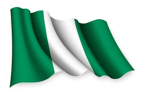 Premium Vector Realistic Waving Flag Of Nigeria