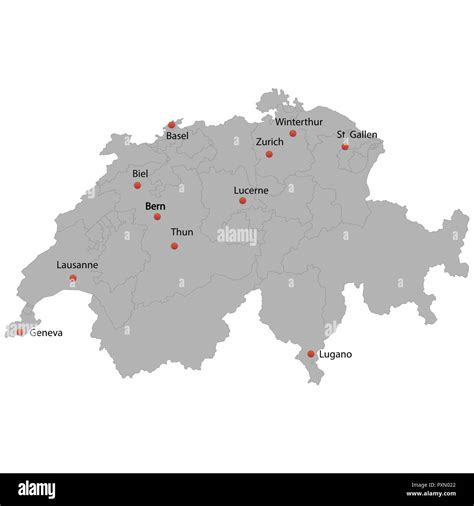 Map Of Switzerland With Cities