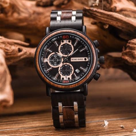 BOBO BIRD S18 1 Reloj De Madera Grabado Personalizado Para Marido Novio