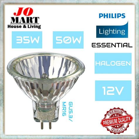 Philips Essential Halogen 12v 35w 50w Gu5 3 Mr16 Dichroic Reflector