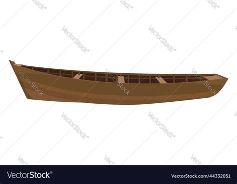 Wooden boat on a white background Royalty Free Vector Image