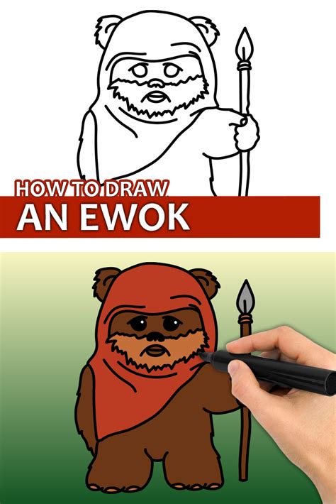 How To Draw An Ewok Star Wars Drawings Star Wars Art Drawings Star