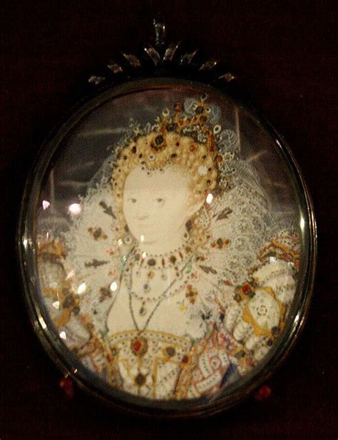 16C Miniature Portrait Of Queen Elizabeth I By Nicholas Hilliard